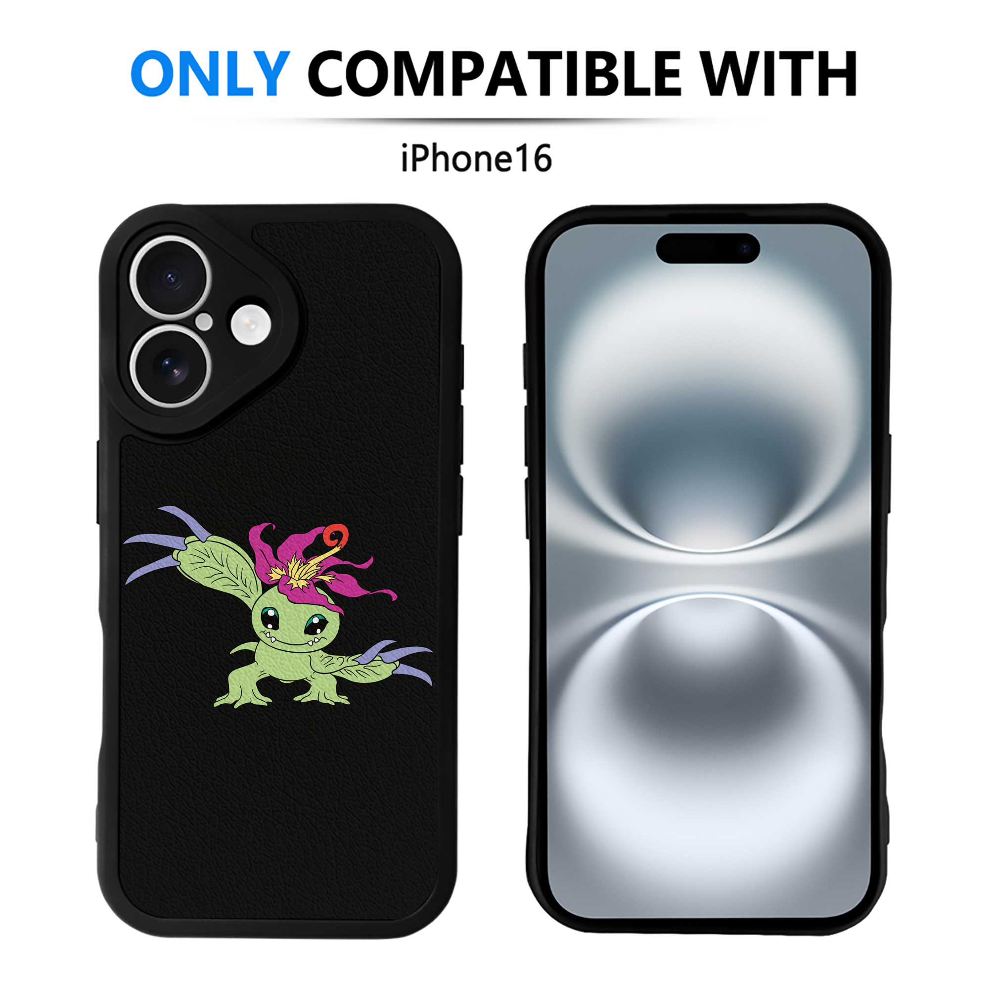 （画像用） Digimon デジタルモンスター/デジモン 【iPhone 16シリーズ対応】シリコンスマホケース（レザー調） 材質：シリコン